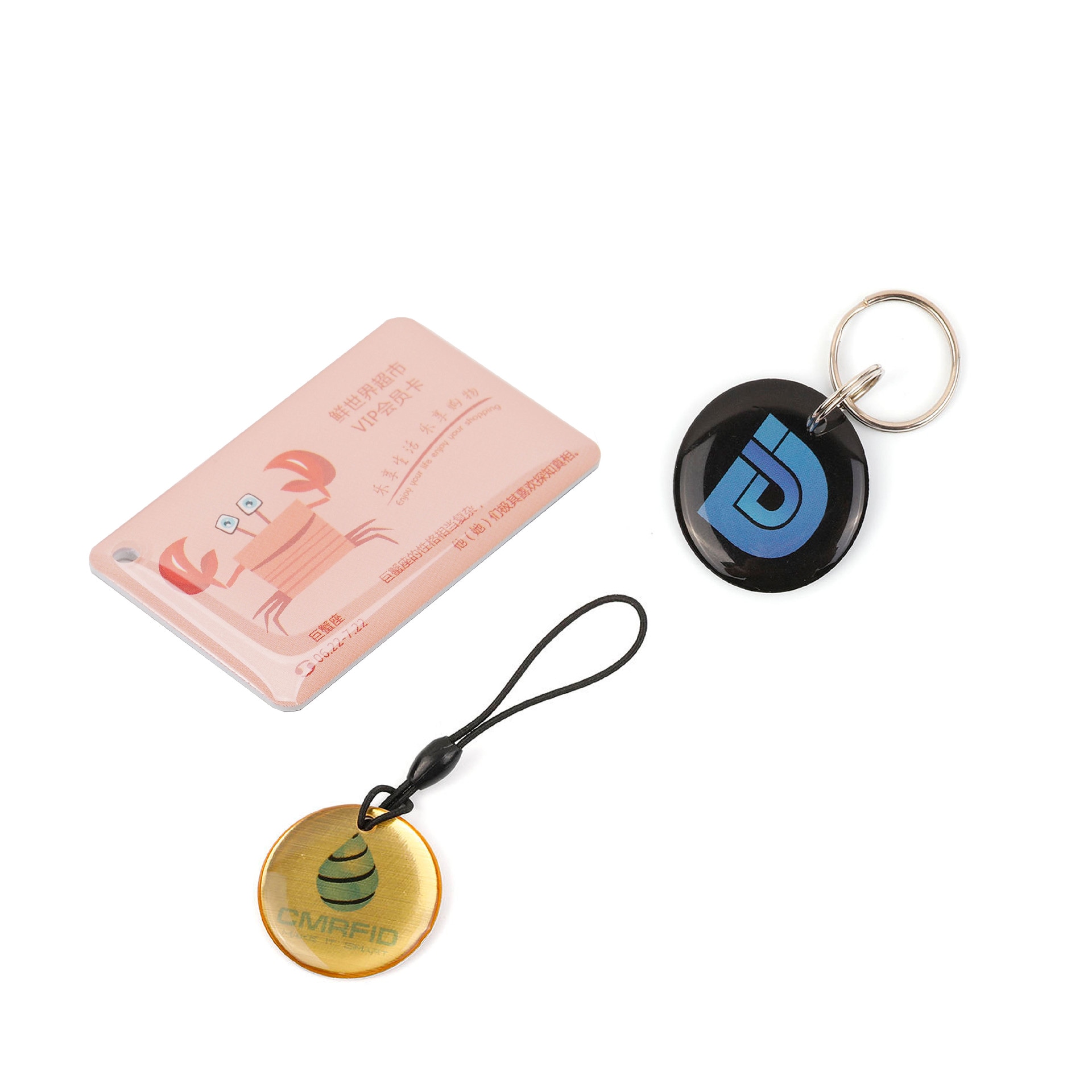 Продуктова снимка на Персонализирани двуцветни епоксидни RFID ключодържатели с показ на детайл на чипа в категория Епоксидни RFID ключодържатели.