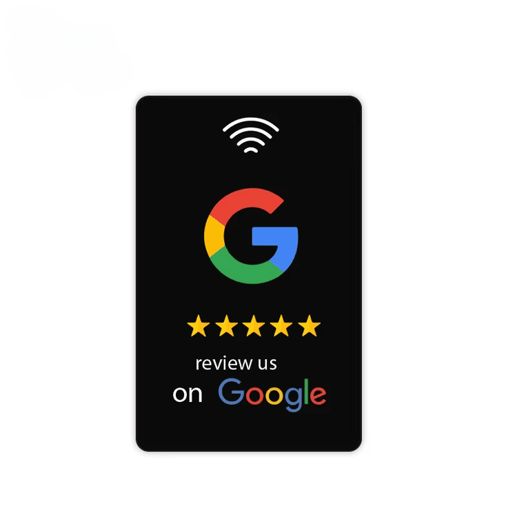 Персонализирана NFC стойка за ревюта, менюта и дигитални визитки с дизайн във формат на карта.