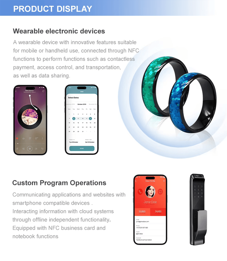 Изображението показва антенната структура на здрав NFC пръстен за индустриален достъп и проследяване.