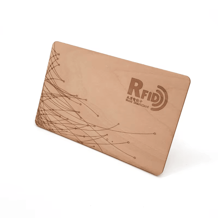 Ясен изглед на Персонализирани гравирани дървени RFID подаръчни карти за събития с билети за фестивал за приложения в категория Дървени карти.