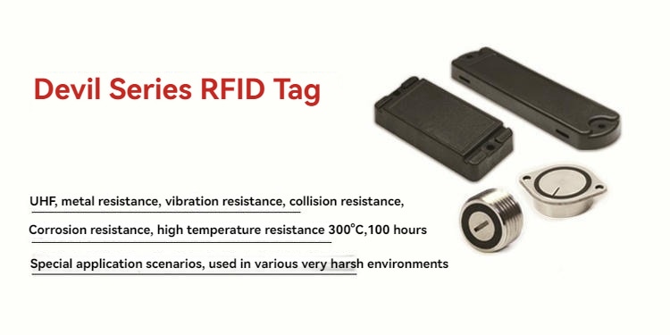 Високотемпературен RFID таг за метал с винтов монтаж, показан с устойчив етикет за купувачи, които сравняват решения Other On-Metal RFID Tags.