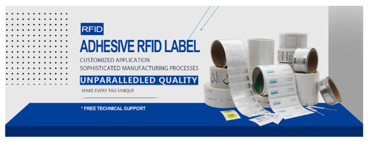 Подробен изглед на структурата на двучестотния RFID инлей с HF и UHF антени за комуникация на различни разстояния.