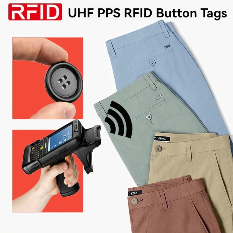 Напречен разрез показва епоксидното капсуловане в RFID тага PPS14-B, което защитава чипа от термичен шок и механично натоварване.