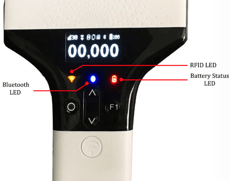 Преносимо UHF инвентаризационно устройство ZK-RFID-A100 с удобен за потребителя дизайн за складово управление и проследяване на продукти.