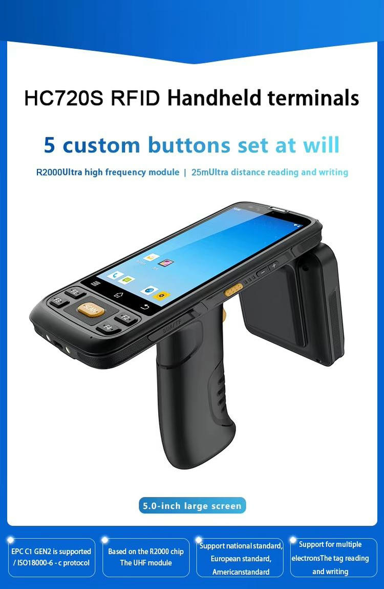 Демонстрация на hc720s handheld reader в режим за намиране на артикули за точно локализиране на конкретни rfid маркирани активи в натоварен обект.