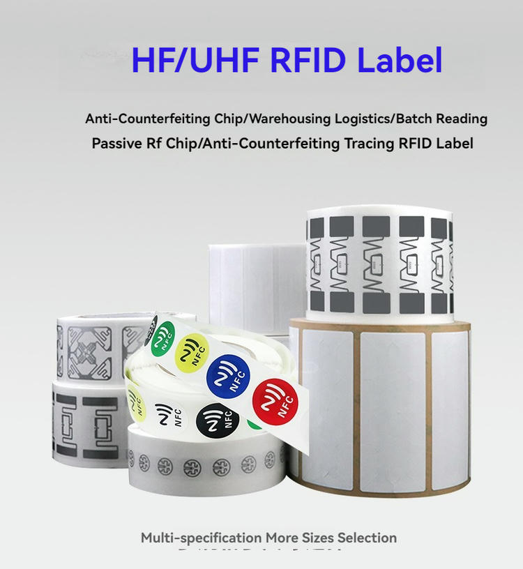 Персонализирани UHF RFID етикети за контрол на търговски наличности с акцент върху индустриална употреба при UHF RFID Labels проекти.