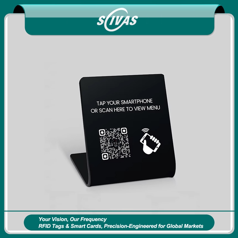 NFC QR дисплей стойка за промоции и менюта