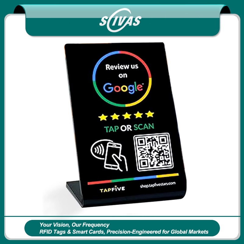 NFC карти за Google отзиви с акрилни стойки