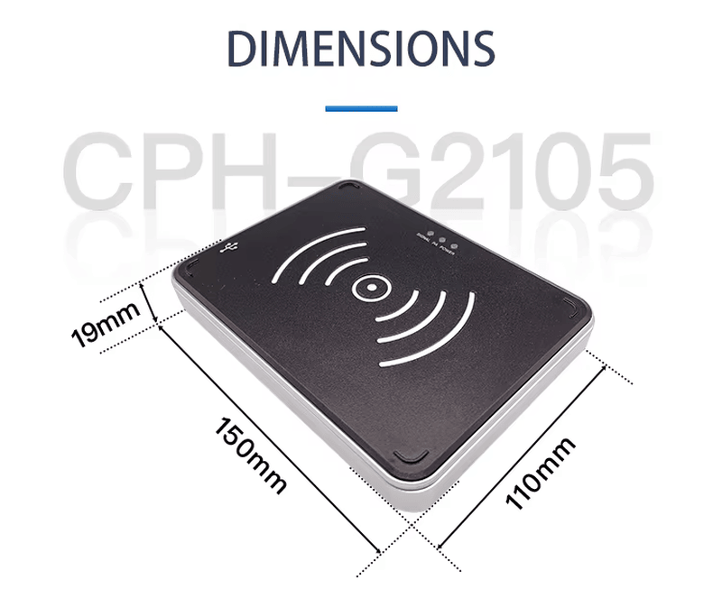 CPH-G2105 UHF RFID четец, използван като устройство за регистрация в системи за контрол на достъп и проверка на високотемпературни тагове.