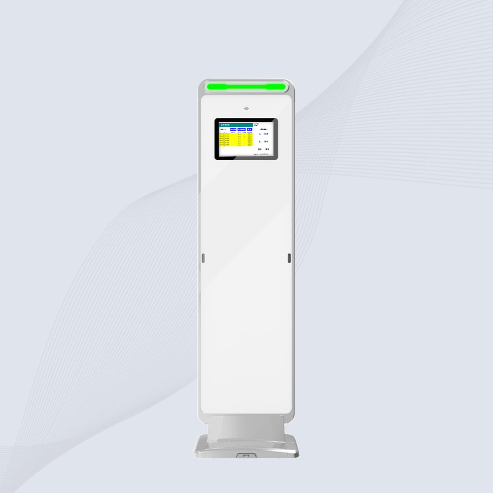 Схема за вграден монтаж на CK-T4B UHF RFID gate reader system, показваща закрепването на основата към пода.