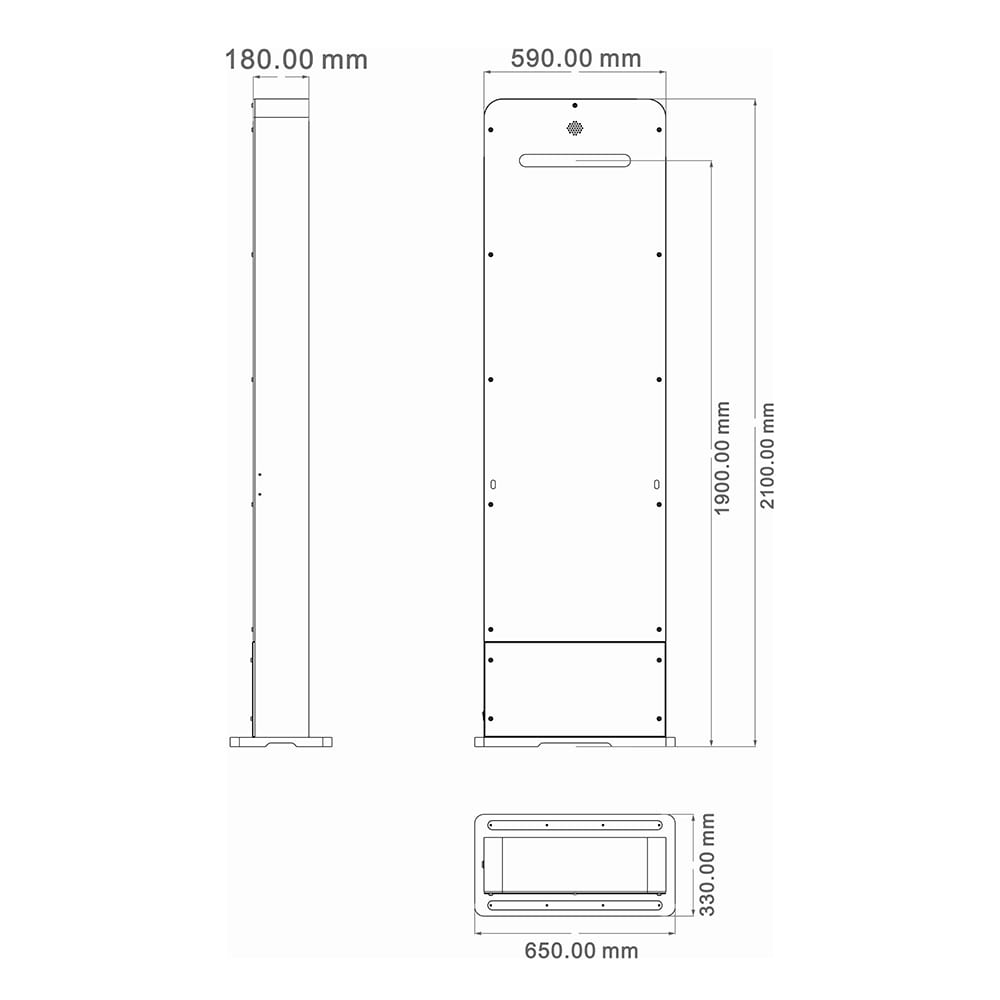 UHF RFID защитни портали CK-T7, инсталирани на вход на библиотека за предотвратяване на кражби на книги и управление на достъп с висок трафик.