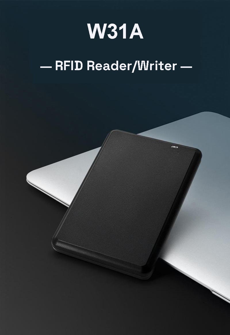 Основна продуктова снимка на RFID четеца W31A с интерфейс RS232, показваща надеждна работа с протоколи ISO14443A