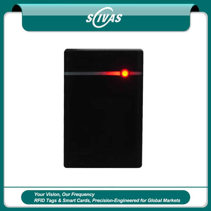 Изображението показва 125KHz USB RFID четец за карти за настолно управление на идентификация с система за сигурност за приложения в категория RFID четци за достъп.