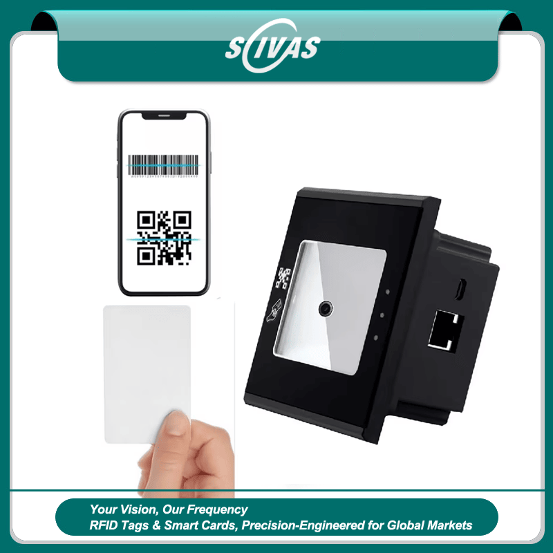 Четец за достъп с QR код със SDK и поддръжка на RFID карти с детайл на чипа при сравнение на решения в категория Четци за достъп с QR код.