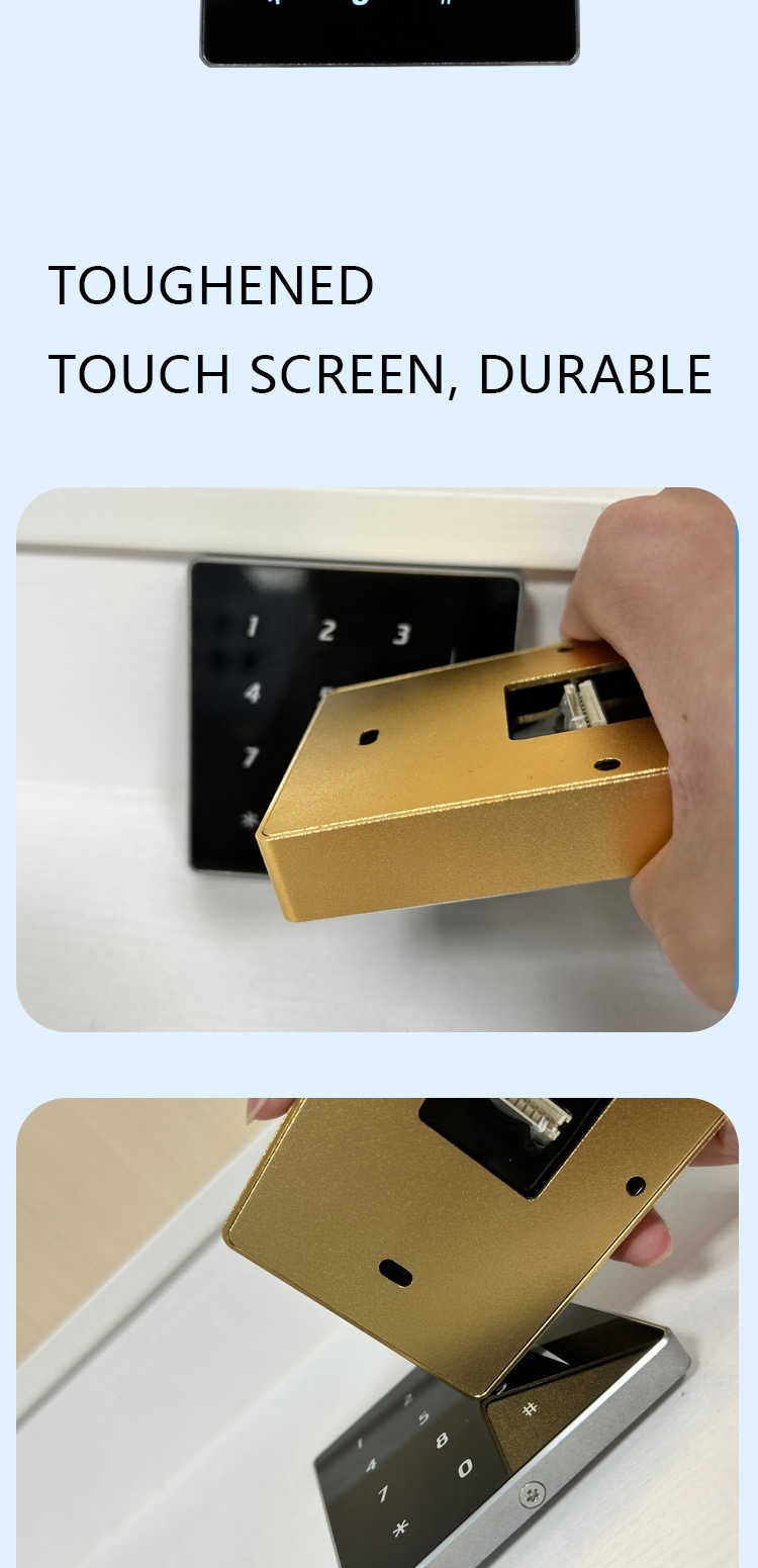 125KHz RFID четец за офисна врата със стъклена клавиатура със снимка на компактния дизайн в категорията Touchscreen Access Readers.
