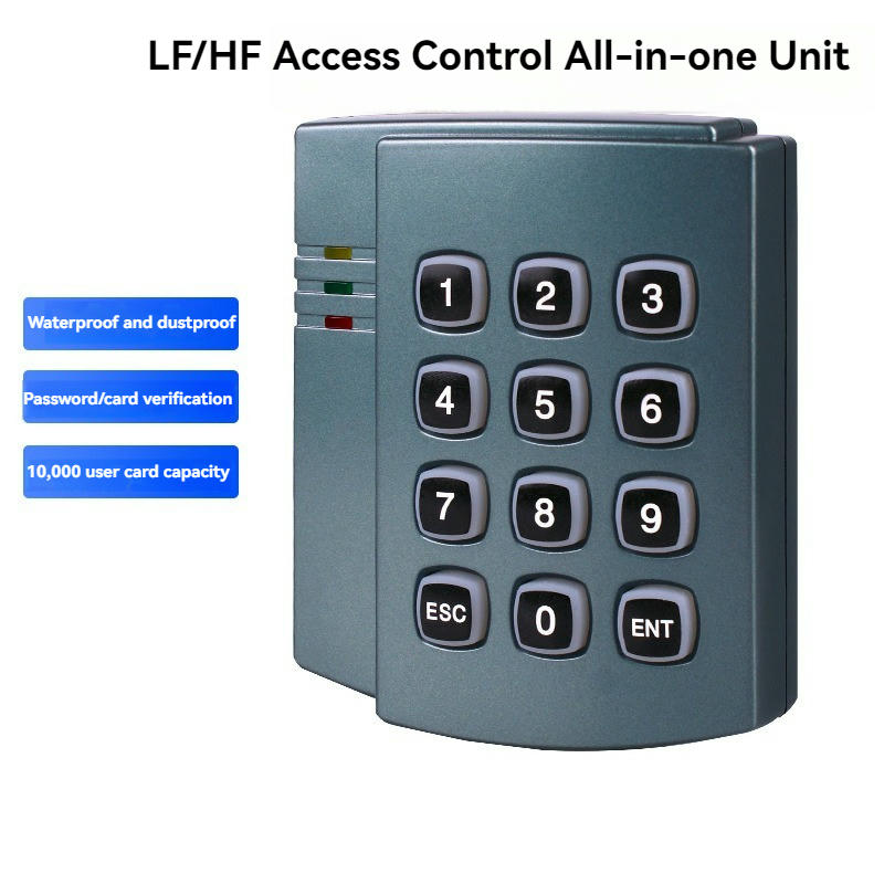 Страничен кадър под ъгъл на RFID четеца ka-201w подчертава тънкия профил и здравата конструкция подходящи за вътрешен и външен монтаж.