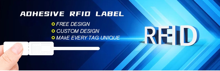 Промоционална графика, представяща концепция за самозалепващ RFID етикет с текст за персонализация и стилизирана илюстрация на етикет.